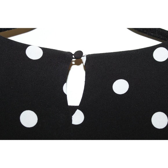 Lauren Ralph Lauren Polka Dot Sleeveless A Line Swing Dress Black Size 14 H14739 - Picture 7 of 10